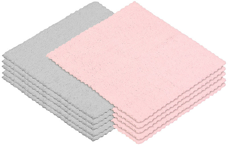 30 serviettes démaquillantes en microfibres - Roses et grises