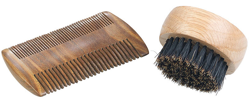 Peigne à barbe au bois de santal, antistatique et à double face