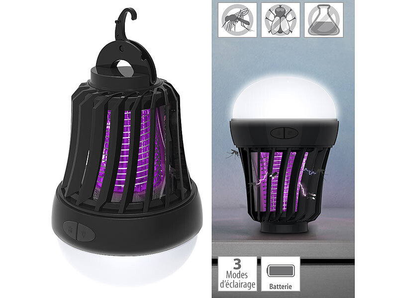Piège à mouches électrique suspendu, lampe LED anti-moustiques
