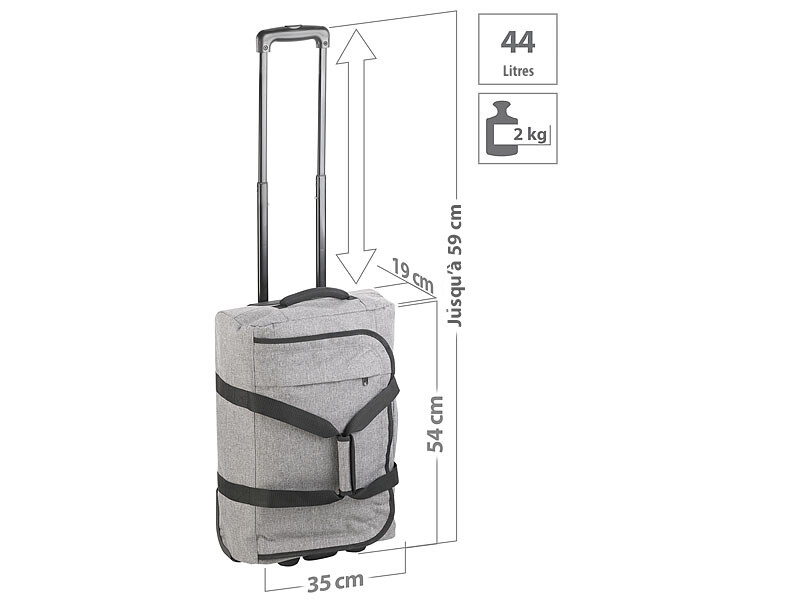 Valise souple sac à roulettes de voyage pliable Sac de voyage léger de  grande capacité avec