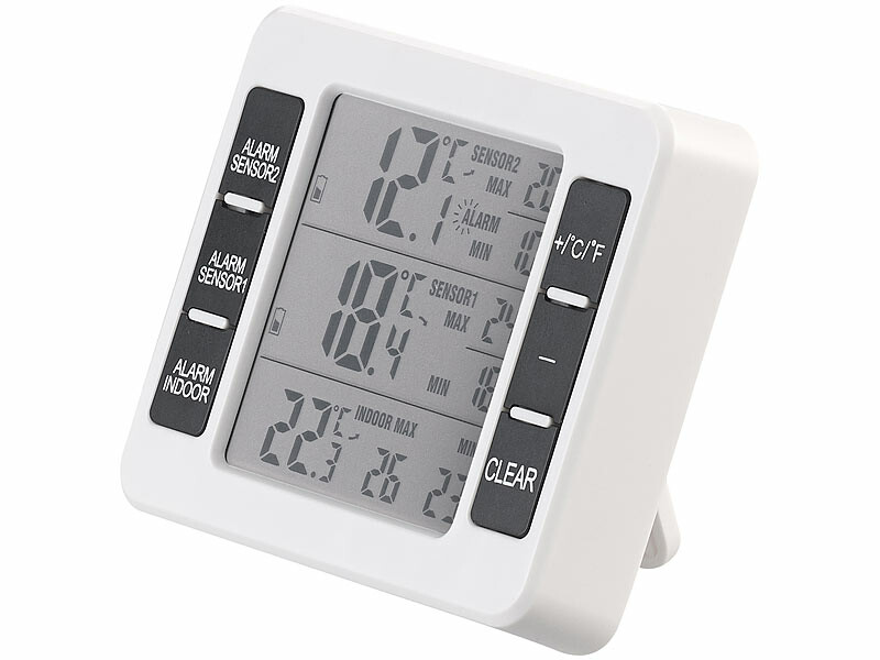 Thermomètre de Réfrigérateur,Triomphe 2Pcs Thermomètres de Congélateur  Numérique, Thermomètre de Frigo Amélioré avec Grand Ecran