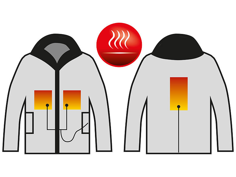 Veste chauffante avec batterie externe (8000 mAh), taille L, Vêtements  chauffants