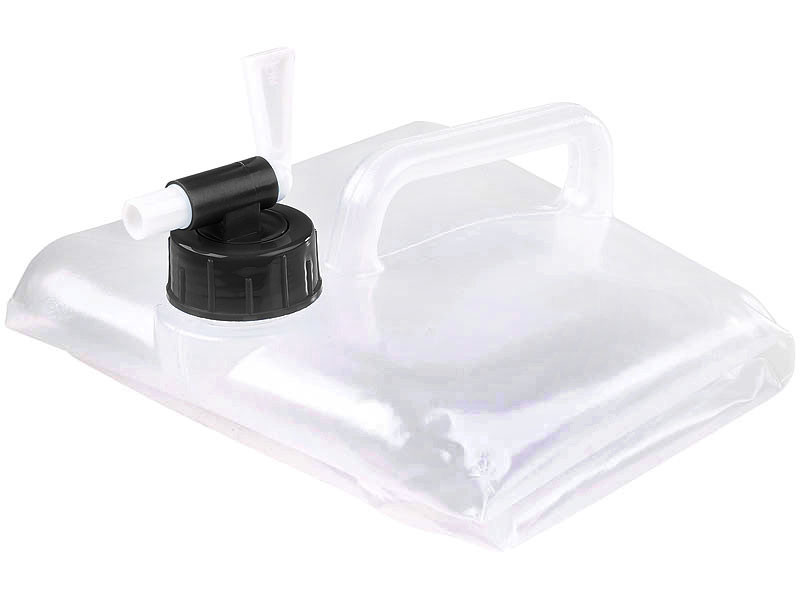 4 Bidons D'eau Pliables 5 Litres Avec Robinet - Sans BPA - Transparents - Pour Camping, Randonnée, Pique-nique