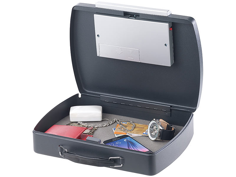 Coffre-fort document coffre document boite avec serrure 35,5 x 25,5 x 7 cm  matériau : acier laminé à froid, 2 clés blanc