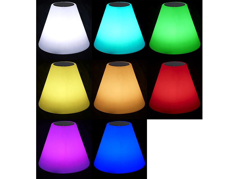 Lampe sur pied d'extérieur Solaire avec LED Couleurs et Enceinte, Lampes  d'ambiance