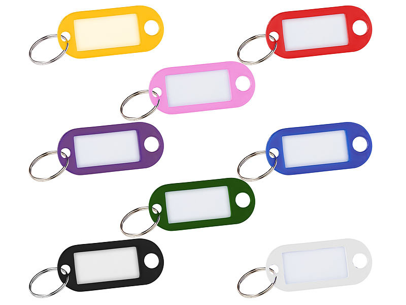 Portes-clés en plastique de Couleur avec Étiquettes Personnalisables, Porte -clés
