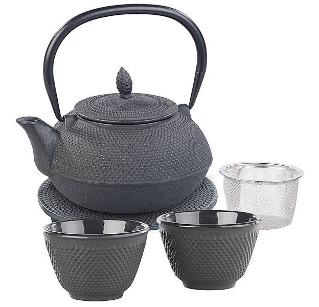 Service à thé Japonais Tetsubin avec Théière et 2 tasses, 2