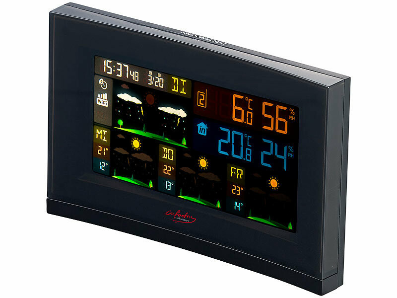 Station météo écran LCD couleur + 3 capteurs Noir - NATIONAL