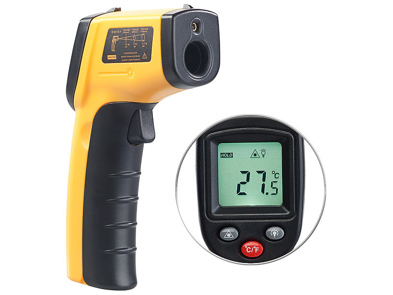 Thermomètre sans Contact jusqu'à 380°C pour Maison et Professionnels, Mesure / Découpe