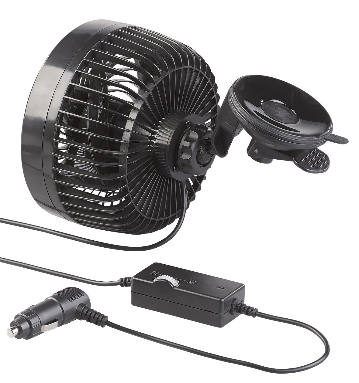 Ventilateur à pince pour voiture avec connexion 12 volts noir 18 cm - Avec  cordon de 2