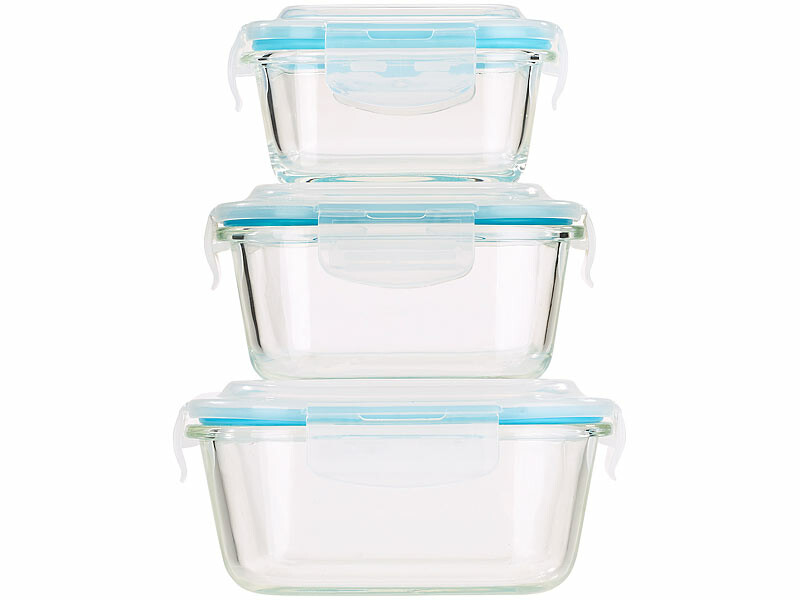 Set de 4 boîtes alimentaires en verre 1040ml contenant scellé avec valve de  vapeur pour micro - ondes, four nosku - Cdiscount Maison