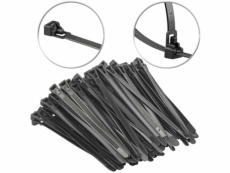 Tiewrap attache-câble - 200 x 4,8 mm (100 pièces) - noir