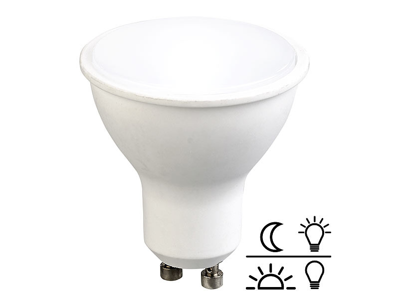 Ampoule LED 5W spot GU10 avec détecteur de luminosité Luminea GU10