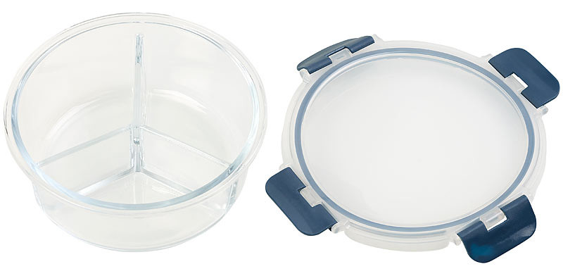 Erlliyeu Lot de 3 boîtes de conservation en verre,1040 ml, 6 pièces (3  récipients avec 3 couvercles verrouillables) Pour micro-ondes,passent au  four et au congélateur, lave-vaisselle : : Cuisine et Maison
