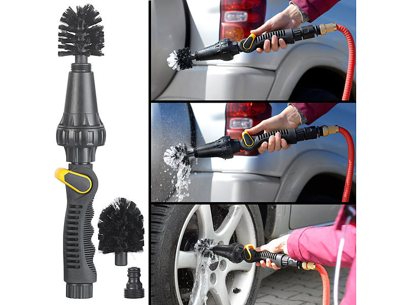 Brosse De Nettoyage Pour Jantes Et Roues De Voiture - Poils Denses, Flexible Et Manche Long - Accessoire Lavage Auto