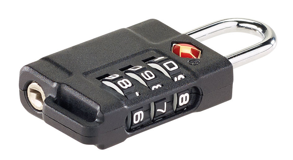 Cadenas à Code TSA Pour Valise - Réinitialisable, Noir, Approuvé Sécurité Aérienne, Antivol Voyage