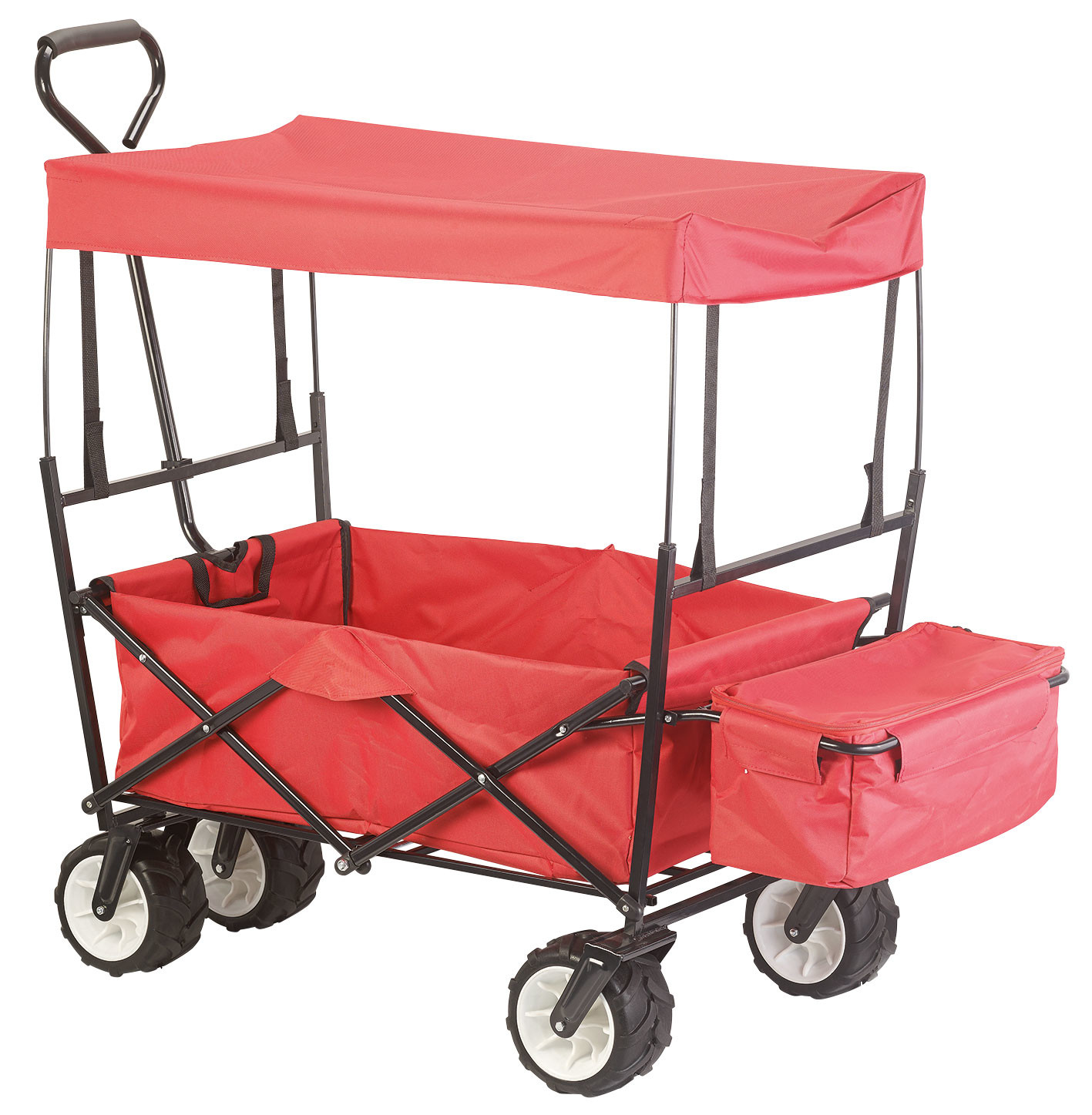 150 kg chariot de plage Charge max chariot de transport pliable à 360 ° rouge Flieks Chariot de transport pliable avec freins chariot de pique-nique 