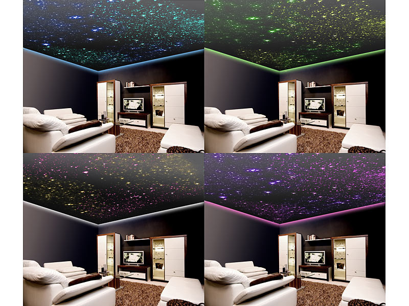 Ciel étoilé en fibre optique avec LED RGB et télécommande Lunartec