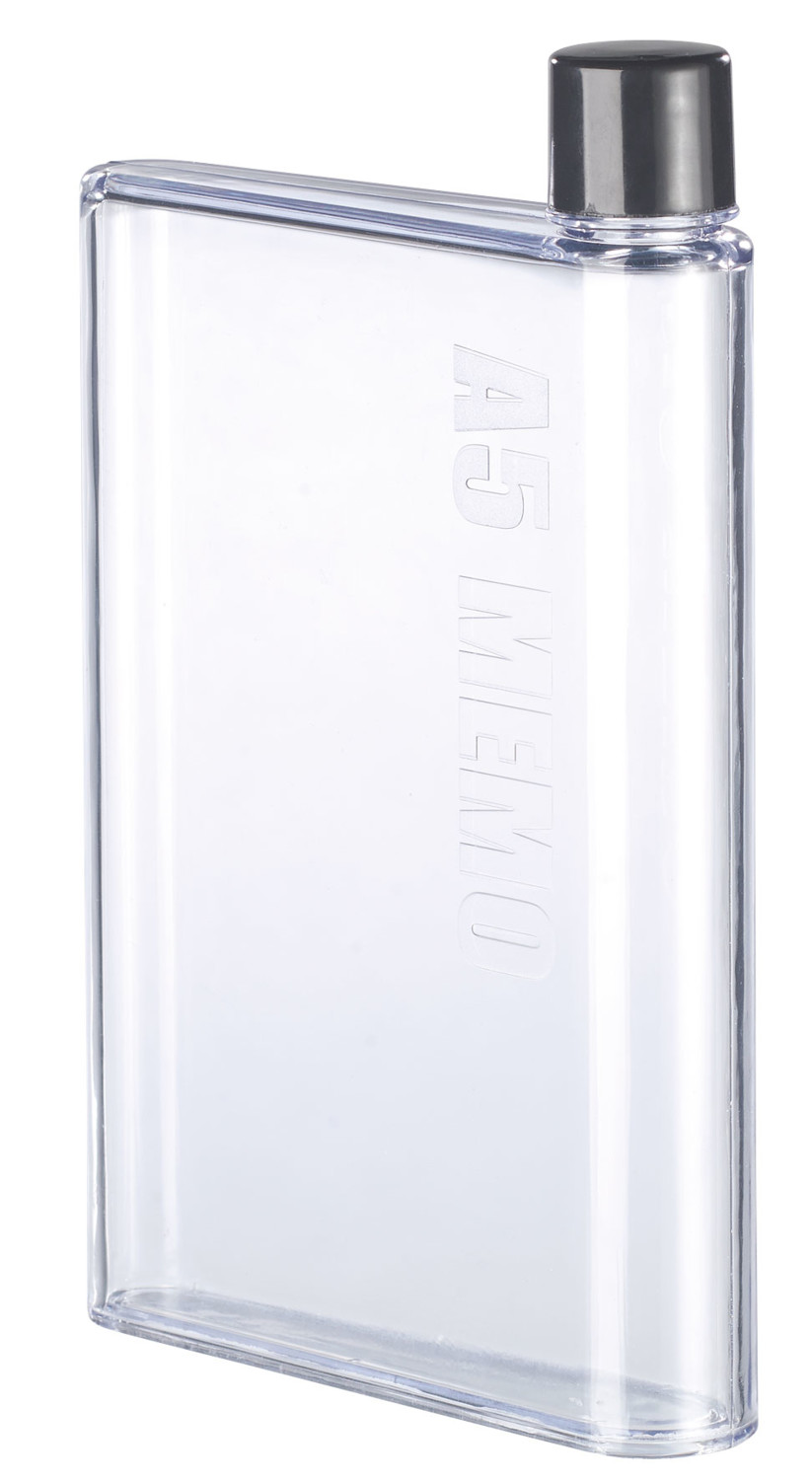Bouteille d'eau plate en plastique anti-fuite carrée transparente Portable  A5 bouteille d'eau en