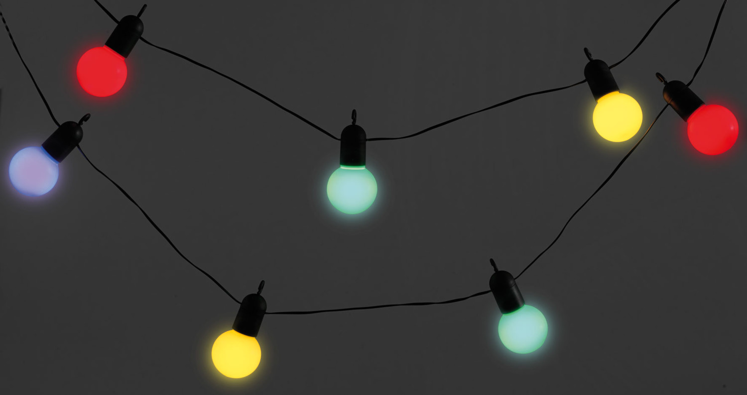 Guirlande Guinguette filament LED, 10 Ampoules 49Lm, L.4,5m Festilight