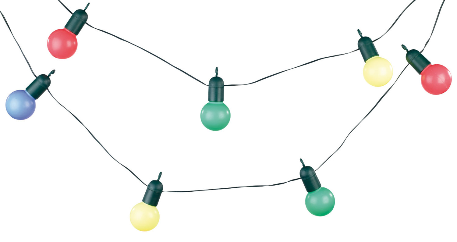 Guirlande guinguette 4,75 m 20 ampoules LED 1W - 4 couleurs, Guirlandes