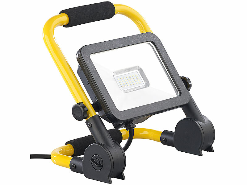 Projecteur portatif 20W Projecteur de Chantier à LED Blanc froid rotatif et  portable Rechargeable Lampe de