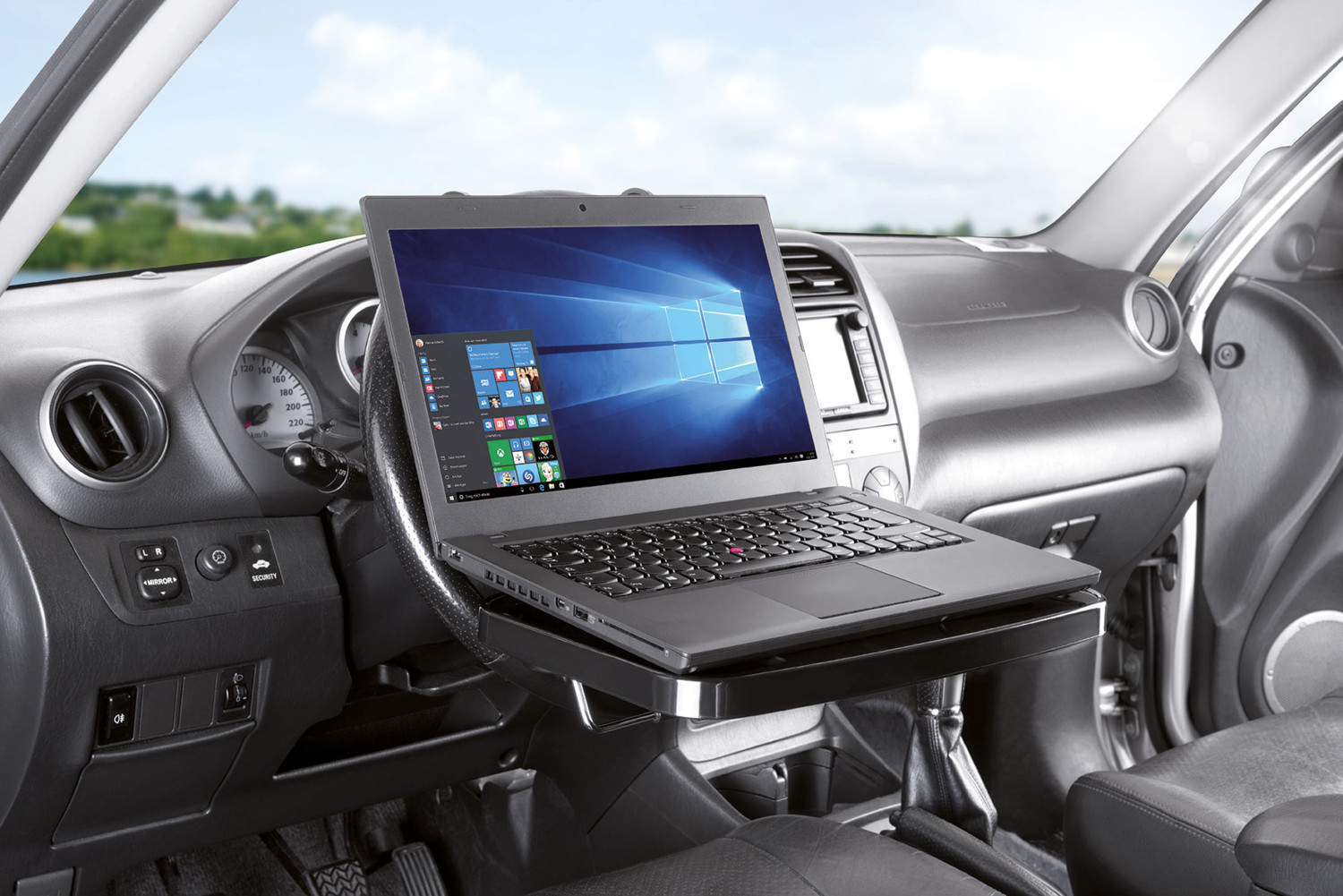 Support universel de voiture pour volant de bureau, ordinateur portable,  porte-gobelet : : Auto