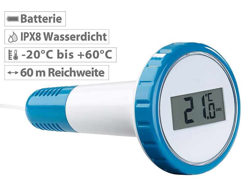 Bresser, Thermometre de Piscine flottant sans Fil EXPLORE SCIENTIFIC