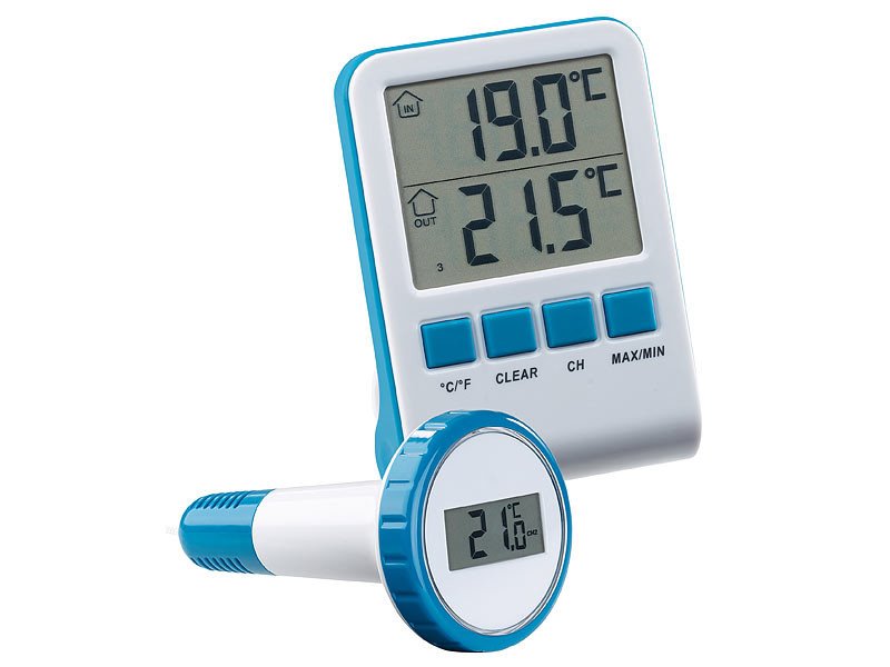 Thermomètre de piscine solaire flottant facile à lire Thermomètre de  piscine sans fil flottant,thermomètre numérique de température de l'eau de  bassin