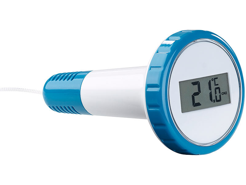 Dechoga Thermomètre Piscine Flottant sans Fil Radio Connecté, Thermomètre  de Température d'eau avec Récepteur Numérique Exterieur Interieur pour