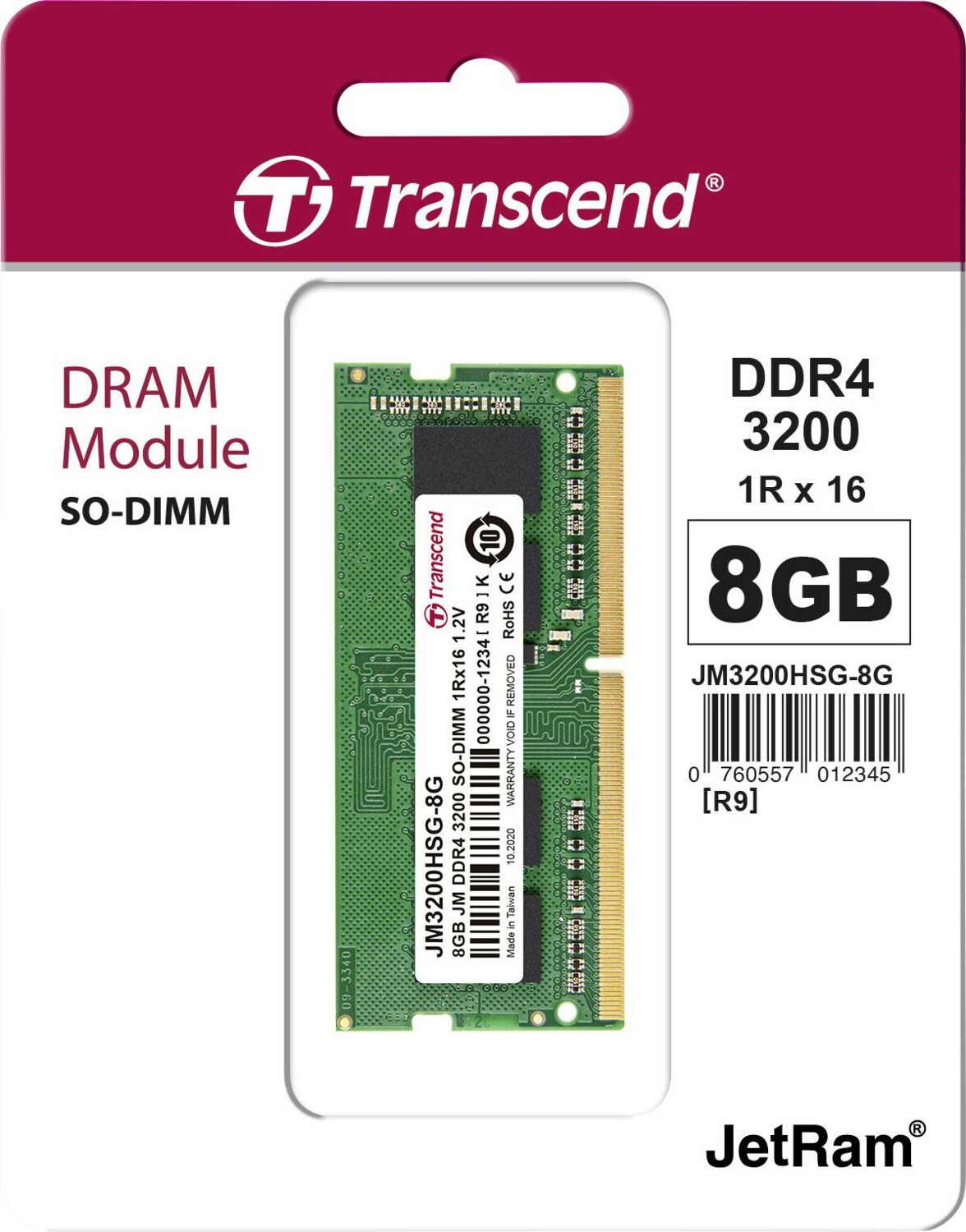 Barrette Mémoire Portable DDR4 8Go