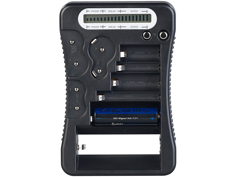 Tester Universale Per Batterie LCD | Per AA, AAA, C, D, 9V E Bottone | Senza Alimentazione