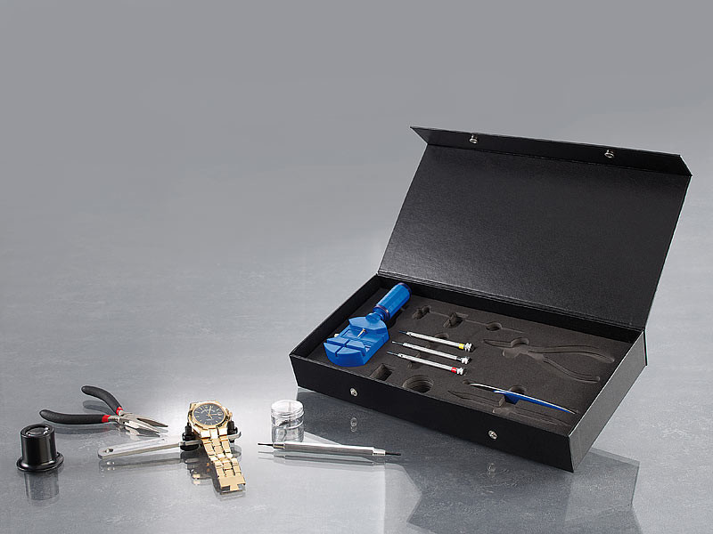 OUTILS D HORLOGER,Ear Batch--Kit de réparation de clé à vis, kit'outils de  démontage de batterie de montre