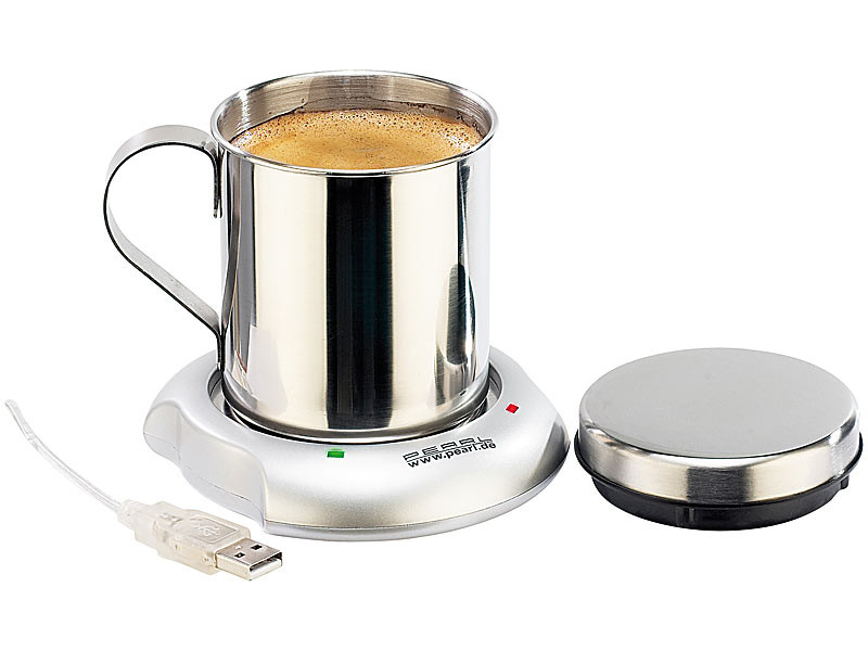 Chauffe-tasse électrique en acier inoxydable, tasse intelligente à double  isolation USB, arrête automatique, tasses Assad, café et lait, 55 ℃