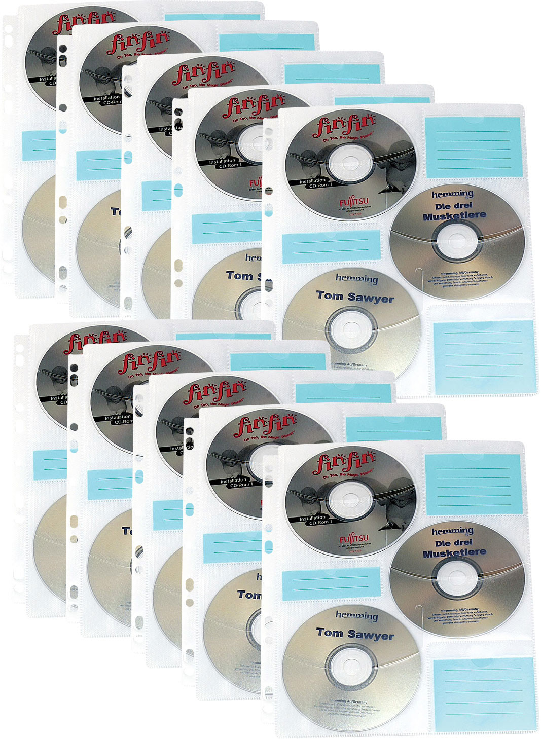 Acheter 10 poches 2 couleurs CD DVD voiture pare-soleil tissu Non tissé PU  CD panneau de rangement CD DVD pochette de rangement sac