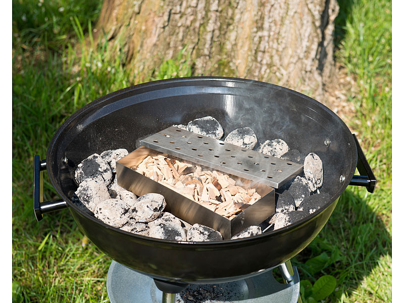 Panier de Cuisson inox pour Barbecue avec Brochette et Fumoir