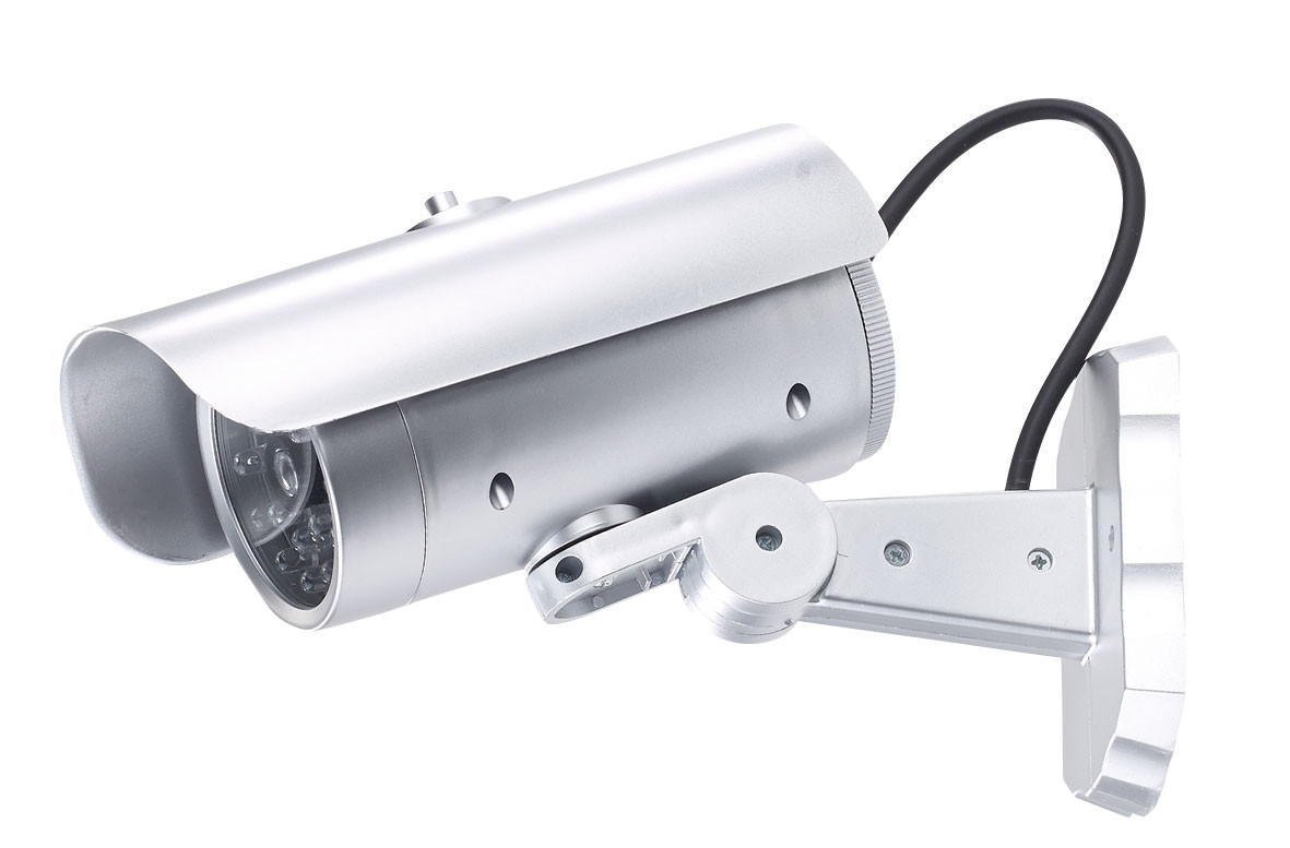 Caméra de surveillance factice avec détecteur de mouvement et signal LED