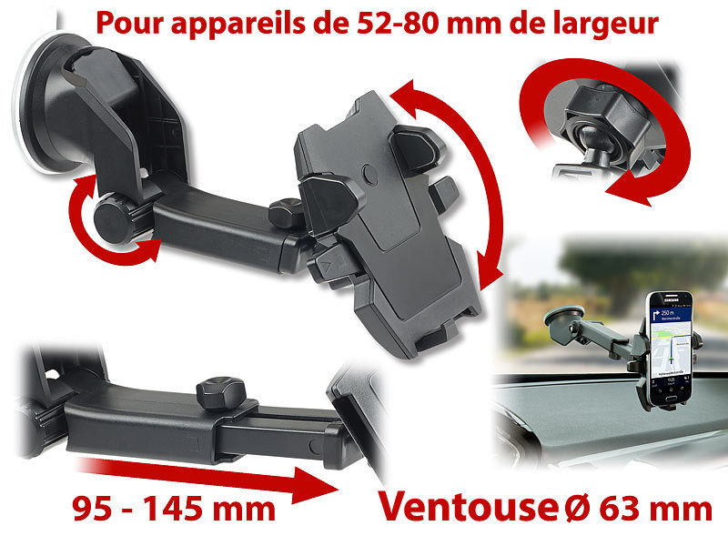 Support Smartphone Ventouse En Silicone - Adhésif Réutilisable, Fixation Sur Surfaces Lisses - Poignée, Support Visionnage, Rose