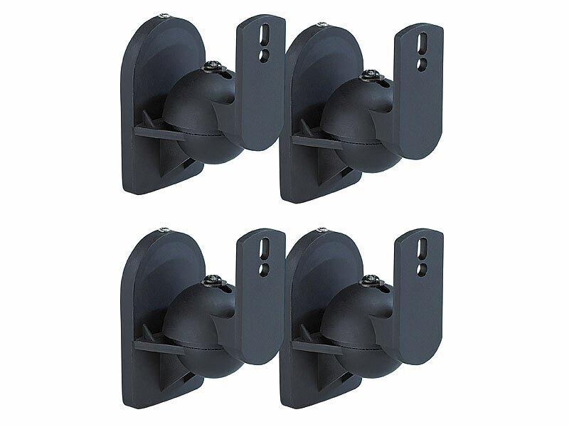Lot De 2 Supports Haut-Parleurs Universels HALTERUNGSPROFI S05 - Noirs, Charge 4,5 Kg, Hauteur Réglable