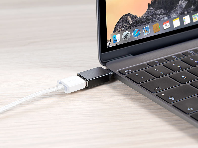 Vhbw Adaptateur USB type C (f) vers USB 3.0 (m) pour smartphone, ordinateur  portable - Adaptateur USB, noir