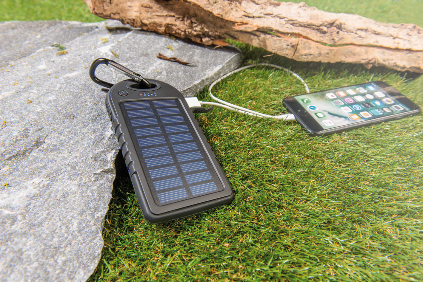 Power Bank Solaire 20000mAh - Chargeur Portable Étanche Avec Lampe LED & Boussole Pour Camping