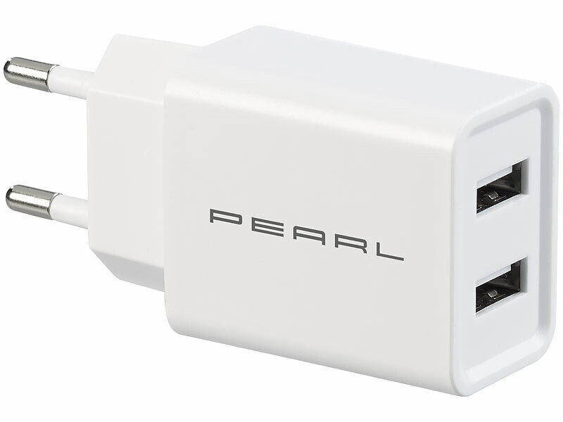 Chargeur secteur USB 2 ports 2,4 A / 12 W - coloris blanc
