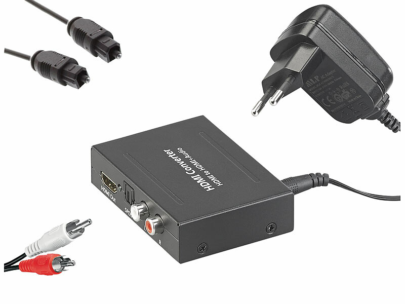 Convertisseur audio HDMI avec câble cinch et Toslink, Adaptateurs