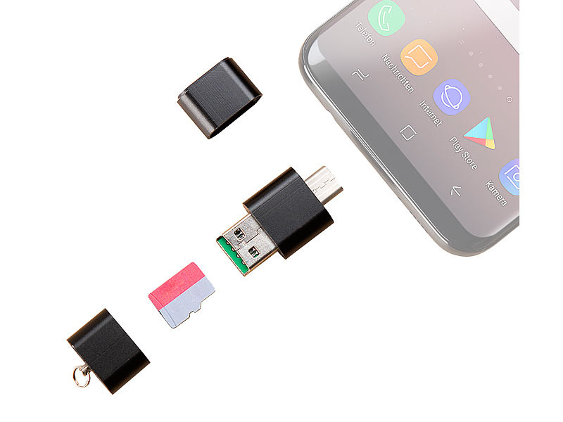 Adaptateur Micro USB OTG vers USB 2.0, lecteur de carte SD/Micro
