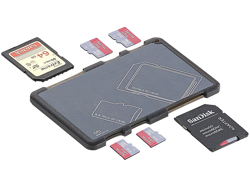 Rangement pour 6 cartes mémoires formats SD et Micro SD