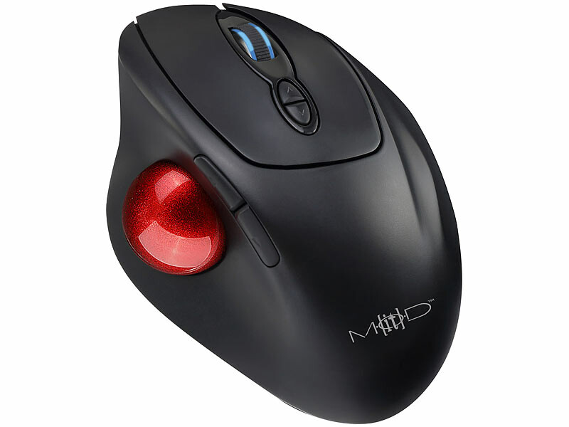 Souris Sans Fil Ergonomique Trackball - Boule De Défilement Optique 2.4 GHz - Pour Droitiers Et Gauchers