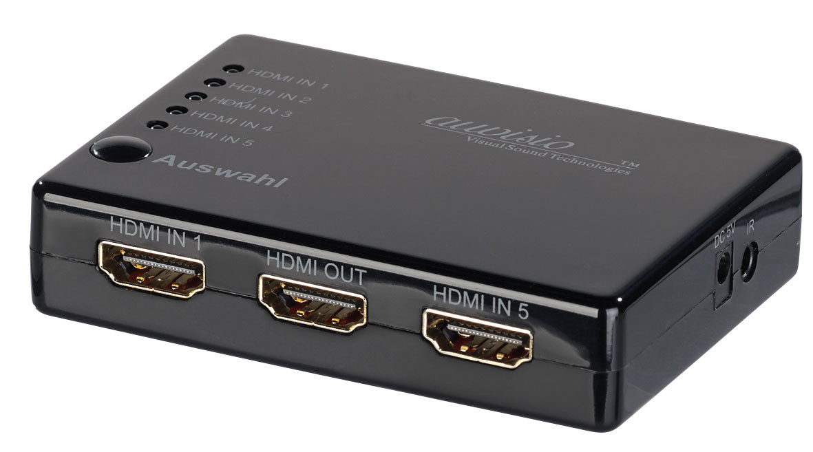 Nikkai Commutateur HDMI 5 ports Noir 