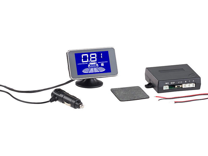 Kit de capteur de stationnement, détection automatique de distance de recul  de voiture Affichage de distance LCD Avertissement sonore Système radar  avec 8