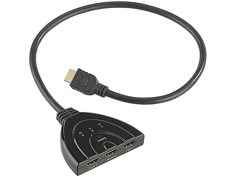 Switch automatique HDMI 2.0 à 3 ports, compatible 4K UHD et 3D, Splitter /  Switch HDMI