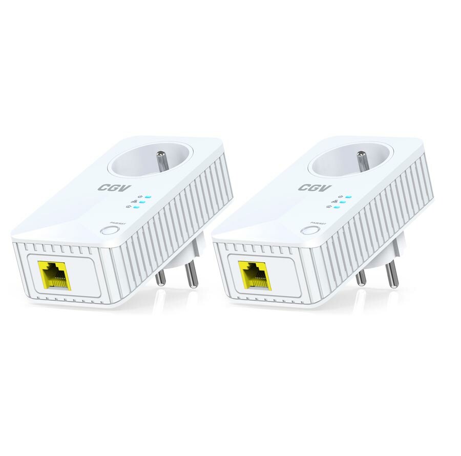 KIT 2 adaptateurs CPL 600Mbps avec prise de courant filtrée